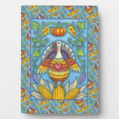 フォークアートトルコ、感謝祭の季節の色 フォトプラーク (正面)