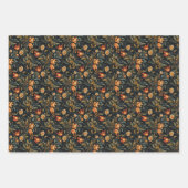 フォークアートトレ絵画のスタイル花柄 ラッピングペーパーシート (正面3)