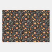 フォークアートトレ絵画のスタイル花柄 ラッピングペーパーシート (正面2)