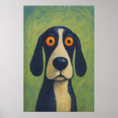 フォークアートドッグポスターのデコページまたはコラージュ紙 ポスター (正面)