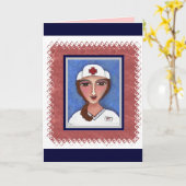 フォークアートナース- RN / nursing greeting card カード (黄色い花)