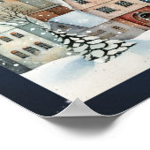 フォークアートハウススノーツリーポスター ポスター (角)