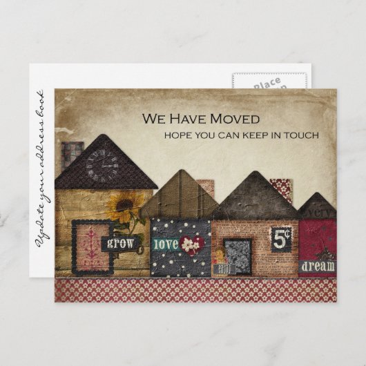 フォークアートハウス引っ越しました 案内ポストカード (正面/裏面)