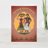 フォークアートハンガリーカップルハッピー記念日 カード (正面)