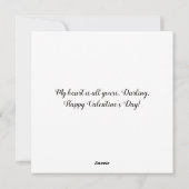 フォークアートハートカスタムメッセージバレンタインデーフラット シーズンカード (裏面)