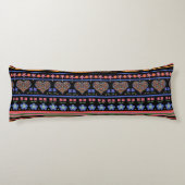 フォークアートハート縁どオンブラック抱き枕 ボディピロー (裏面)