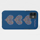 フォークアートハート、深いブルーiPhone 5ケースメイト Case-Mate iPhoneケース (裏面(横))
