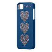 フォークアートハート、深いブルーiPhone 5ケースメイト Case-Mate iPhoneケース (裏面左)