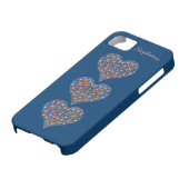 フォークアートハート、深いブルーiPhone 5ケースメイト Case-Mate iPhoneケース (下部)