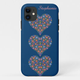フォークアートハート、深いブルーiPhone 5/5s Xtreme Case iPhone 11 ケース