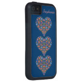 フォークアートハート、深いブルーiPhone 5/5s Xtreme Case Case-Mate iPhoneケース (裏面/右)