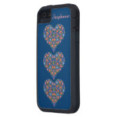 フォークアートハート、深いブルーiPhone 5/5s Xtreme Case Case-Mate iPhoneケース (裏面左)