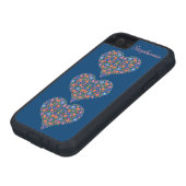 フォークアートハート、深いブルーiPhone 5/5s Xtreme Case Case-Mate iPhoneケース (下部)