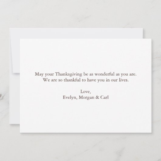 フォークアートハーベスト紅葉ハッピーサンクスギビング カード (裏面)