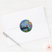 フォークアートバイロリエバレットキャット ラウンドシール (封筒)