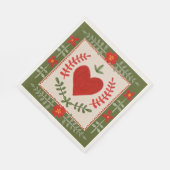 フォークアートバレンタイン紙ナプキンス スタンダードランチョンナプキン (角)