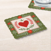 フォークアートバレンタイン ペーパーコースター (アングル)