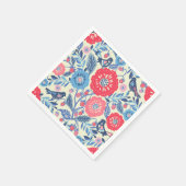 フォークアートバーズイチゴと花 スタンダードカクテルナプキン (角)