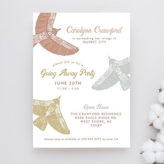 フォークアートバーズオープンハウスゴー遠くにパーティー 招待状