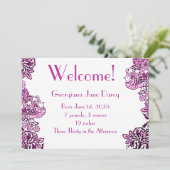 フォークアートバーズフラワーズどんぐりブルー 招待状 (スタンド正面)