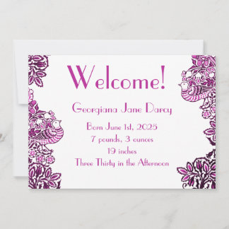 フォークアートバーズフラワーズどんぐりブルー 招待状