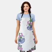 フォークアートバーズフラワーズどんぐり エプロン (着用した状態)