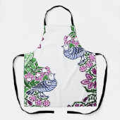 フォークアートバーズフラワーズどんぐり エプロン (正面)