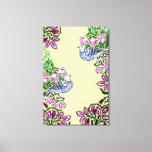 フォークアートバーズフラワーズどんぐり キャンバスプリント (正面)