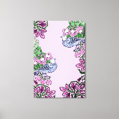 フォークアートバーズフラワーズどんぐり キャンバスプリント (正面)