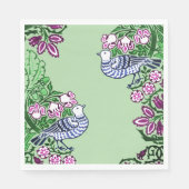 フォークアートバーズフラワーズどんぐり スタンダードランチョンナプキン (正面)