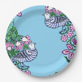 フォークアートバーズフラワーズどんぐり ペーパープレート (正面)