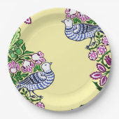 フォークアートバーズフラワーズどんぐり ペーパープレート (正面)