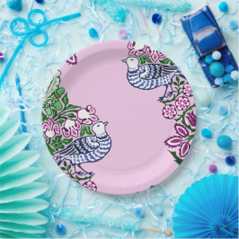 フォークアートバーズフラワーズどんぐり ペーパープレート