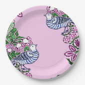 フォークアートバーズフラワーズどんぐり ペーパープレート (正面)