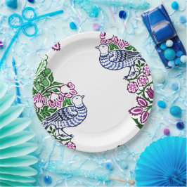 フォークアートバーズフラワーズどんぐり ペーパープレート