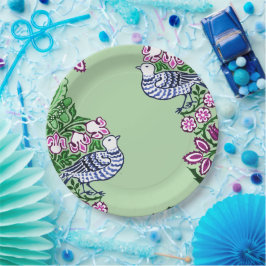 フォークアートバーズフラワーズどんぐり ペーパープレート