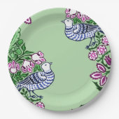 フォークアートバーズフラワーズどんぐり ペーパープレート (正面)