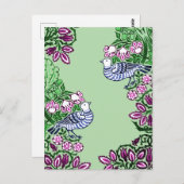 フォークアートバーズフラワーズどんぐり ポストカード (正面/裏面)