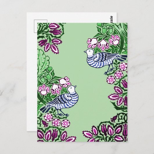 フォークアートバーズフラワーズどんぐり ポストカード (正面/裏面)