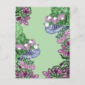 フォークアートバーズフラワーズどんぐり ポストカード (正面)