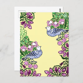 フォークアートバーズフラワーズどんぐり ポストカード