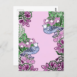 フォークアートバーズフラワーズどんぐり ポストカード