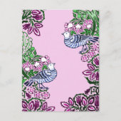 フォークアートバーズフラワーズどんぐり ポストカード (正面)