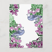 フォークアートバーズフラワーズどんぐり ポストカード (正面)