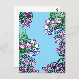 フォークアートバーズフラワーズどんぐり ポストカード