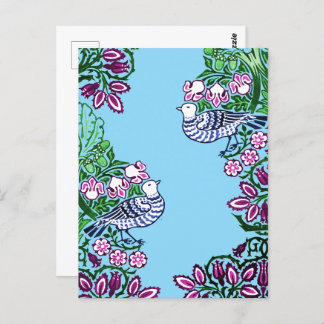 フォークアートバーズフラワーズどんぐり ポストカード