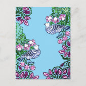 フォークアートバーズフラワーズどんぐり ポストカード (正面)