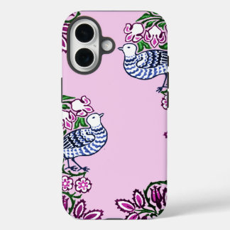 フォークアートバーズフラワーズどんぐり iPhone 16ケース