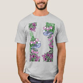 フォークアートバーズフラワーズどんぐり Tシャツ (正面)