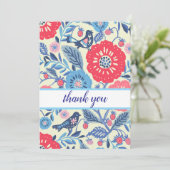 フォークアートバード及びイチゴサンキューカード 招待状 (スタンド正面)